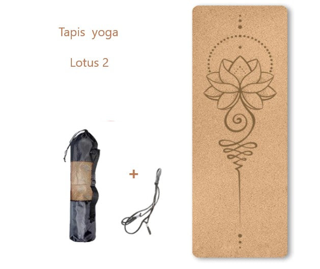 Tapis de yoga en liège WELLAX – Antidérapant, durable et sans substances  nocives – Tapis de yoga en